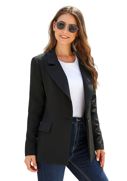 GRAPENT Women's Open Front Business Casual Pocket Work Office Blazer J –  Grapent