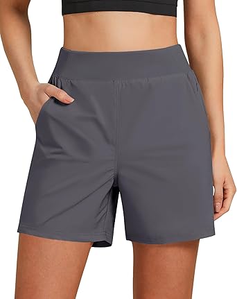 GRAPENT Women's Athletic Running Dri-Fit Shorts Gym Elastic Waist Relaxed Fit