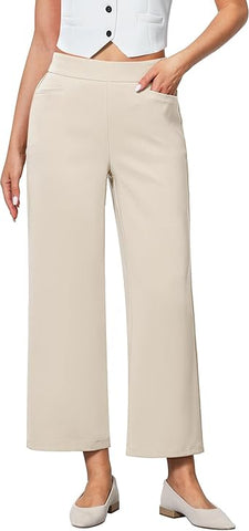 GRAPENT Women's High Rise Classic Trouser Bottoms Slack Pant