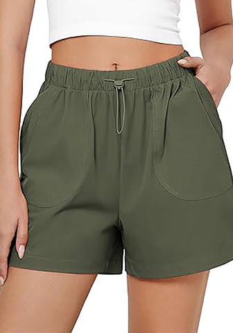 Grapent Women's Athletic Casual Drawstring Elastic Waistband Stretch Shorts