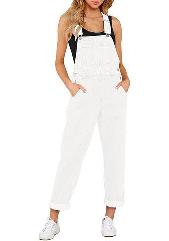 Women's Casual Stretch Adjustable Denim Bib Overalls Jeans Pants Jumpsuits