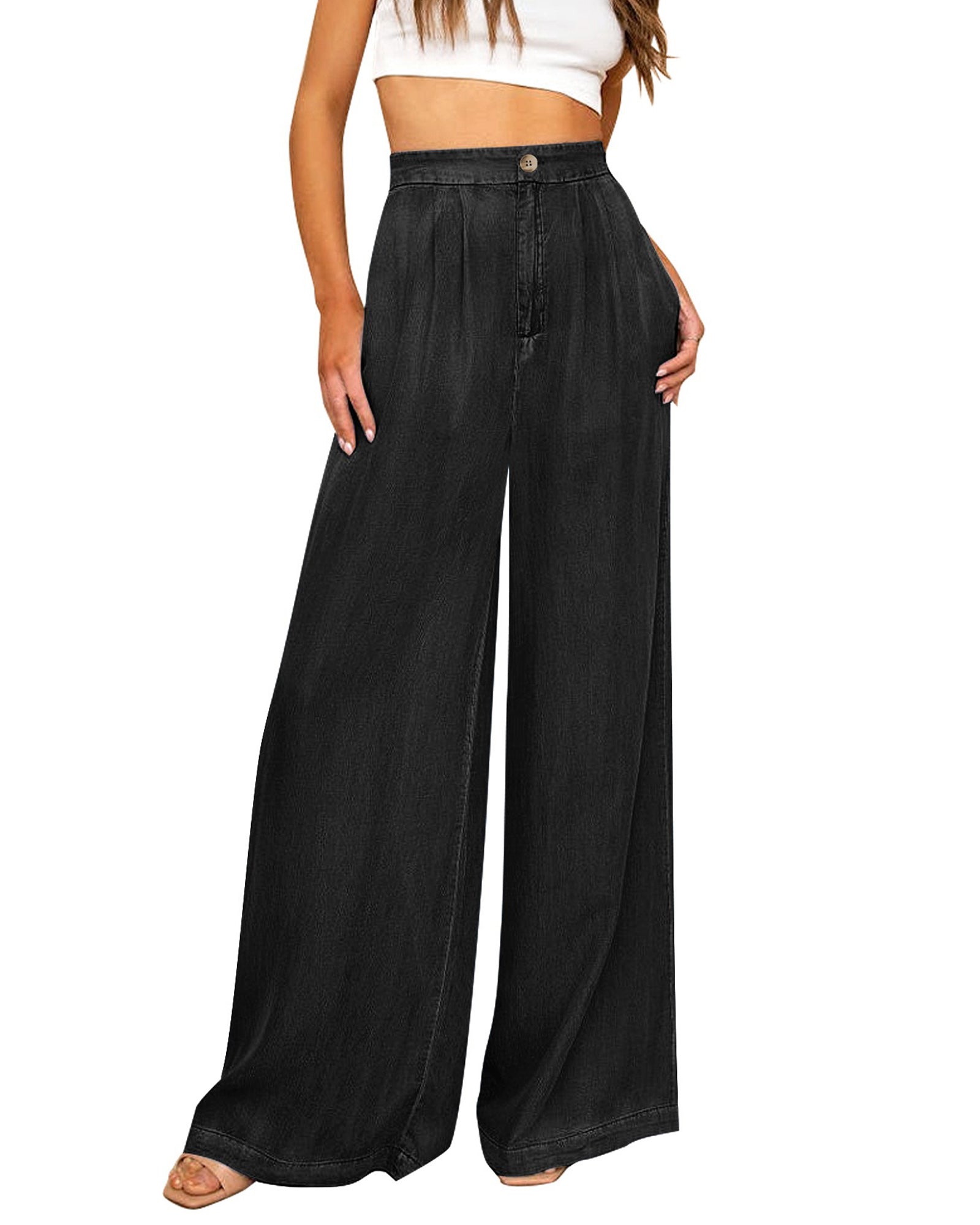 GRAPENT 2023 Wide Leg Pants for Women High Waisted Jeans Palazzo
