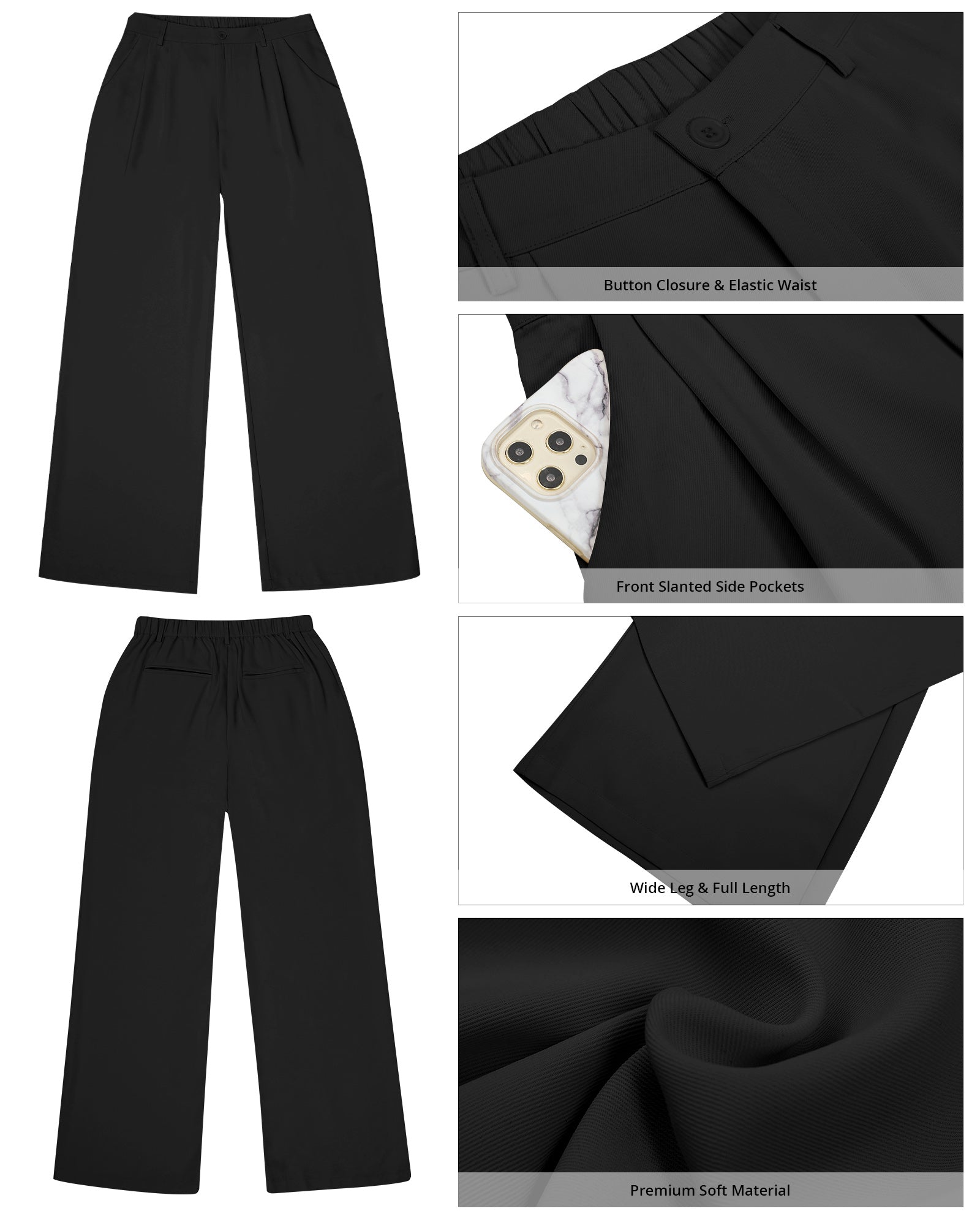 GRAPENT Black Pants for Women Black Dress Pants Women Black Pants