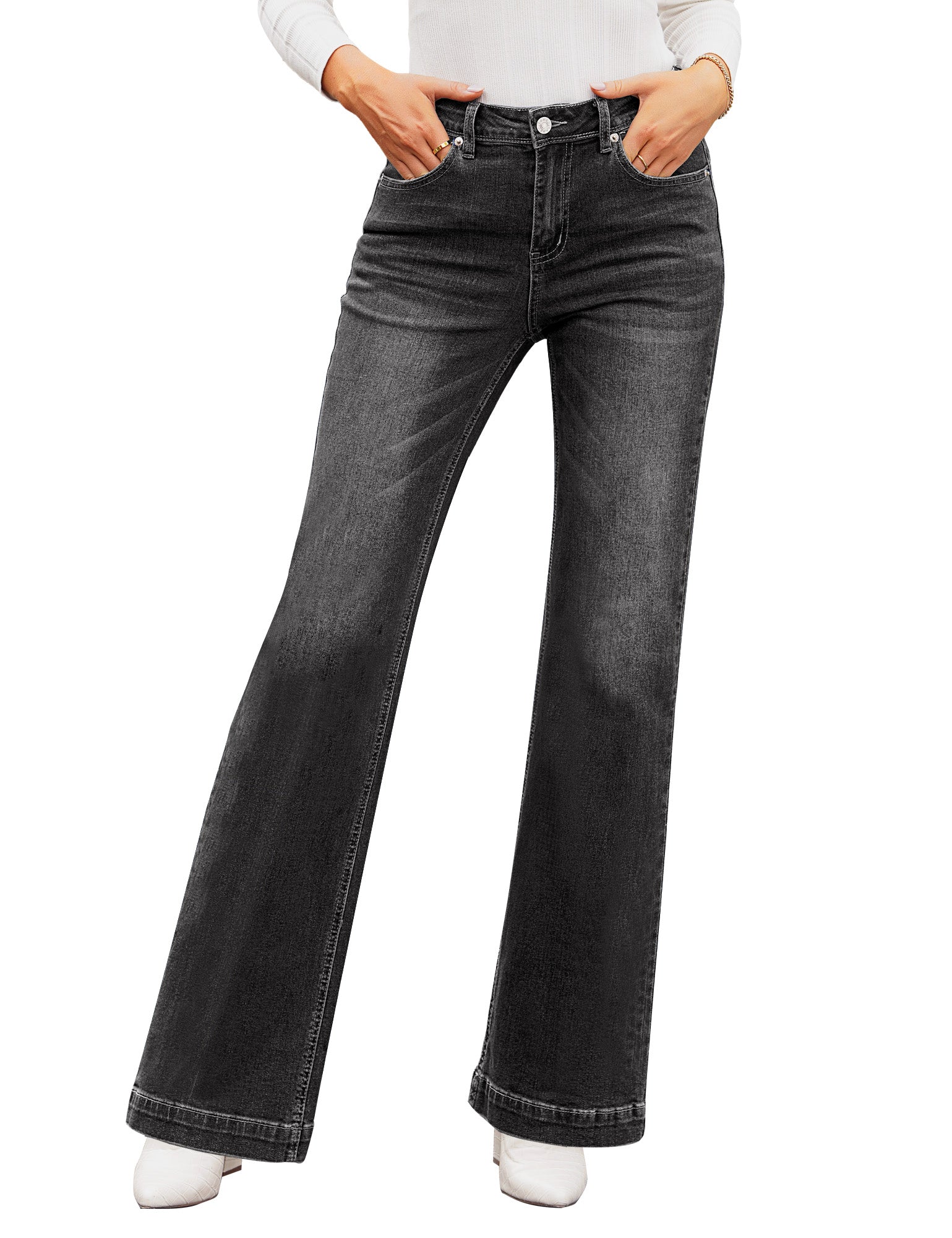 GRAPENT Capris Jeans for Women High Waisted Stretchy Ripped Skinny Den –  Grapent