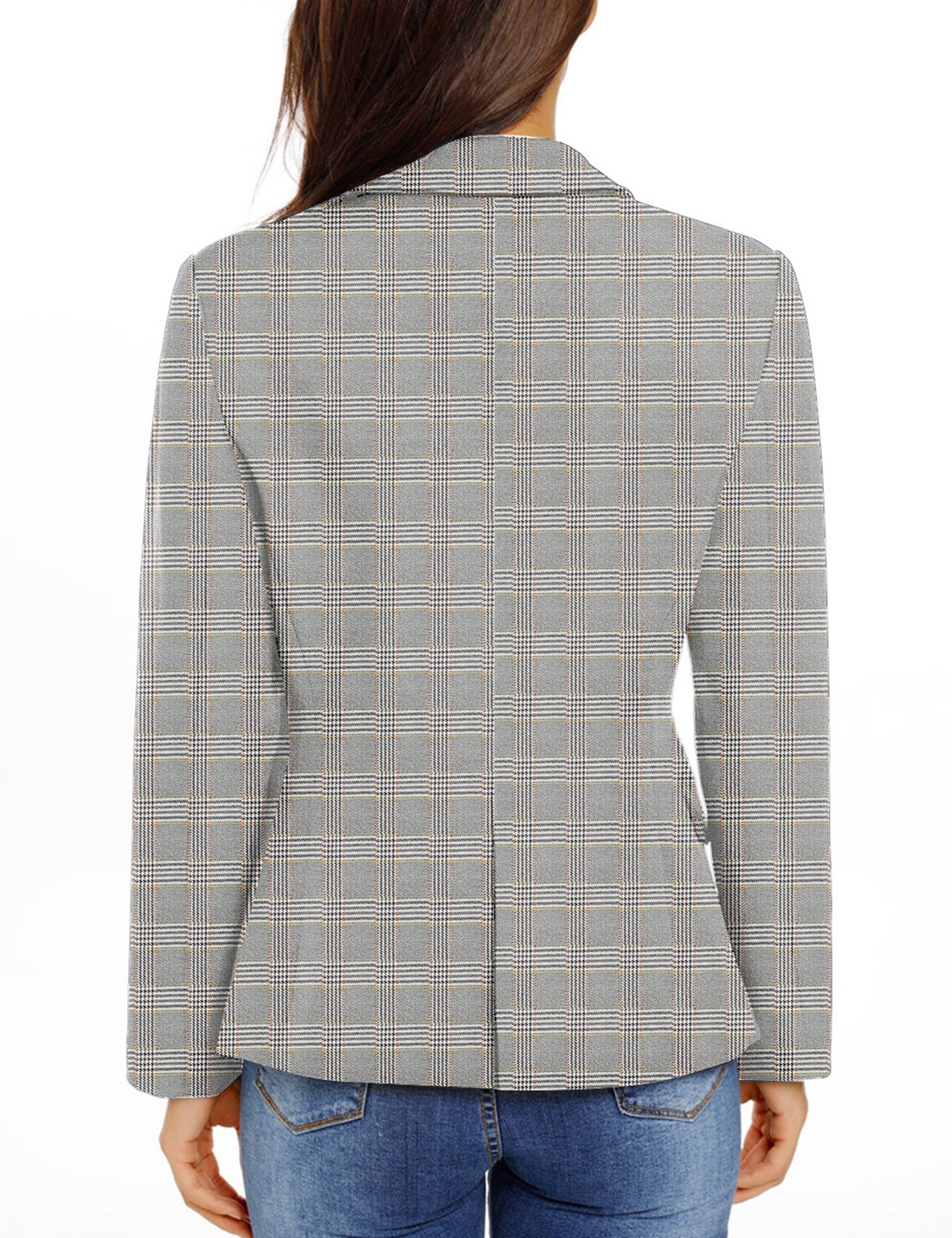 GRAPENT Women's Business Casual Buttons Pockets Open Front Blazer Suit Cardigan